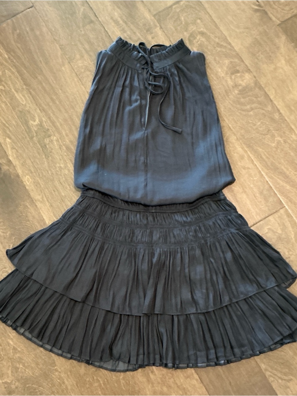 Mustard Seed Charcoal Gray Tiered Halter Mini Dress Size Medium